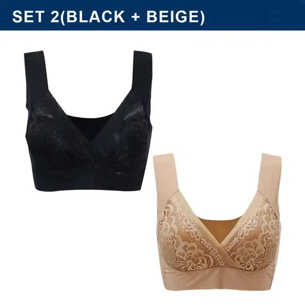 ROSY LIFT BRA âPlus Size Comfort Extra Elastic Wireless Support Lace Bra (Size runs the same as regular bras)