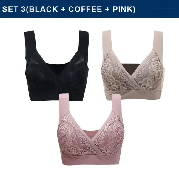 ROSY LIFT BRA âPlus Size Comfort Extra Elastic Wireless Support Lace Bra (Size runs the same as regular bras)