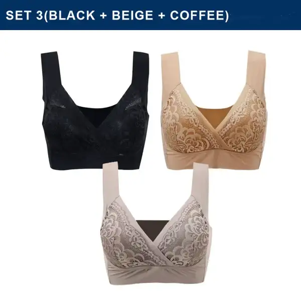 ROSY LIFT BRA âPlus Size Comfort Extra Elastic Wireless Support Lace Bra (Size runs the same as regular bras)
