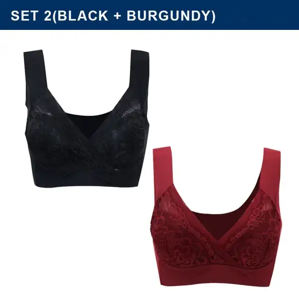 ROSY LIFT BRA âPlus Size Comfort Extra Elastic Wireless Support Lace Bra (Size runs the same as regular bras)