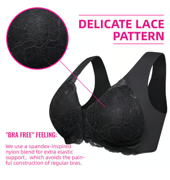Bra For Women Front Closure 5D Beauty Back Sports Comfy Bra