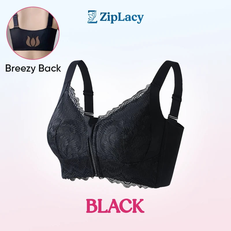 Ultra Soft Front Zip Wireless Lifting Bra