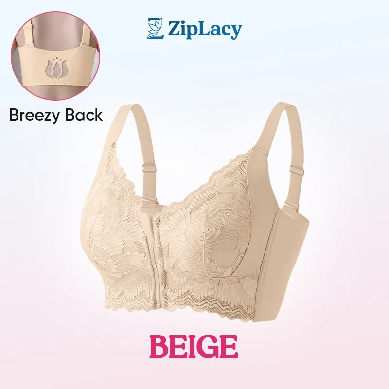 Ultra Soft Front Zip Wireless Lifting Bra