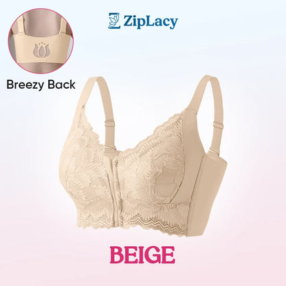 Ultra Soft Front Zip Wireless Lifting Bra