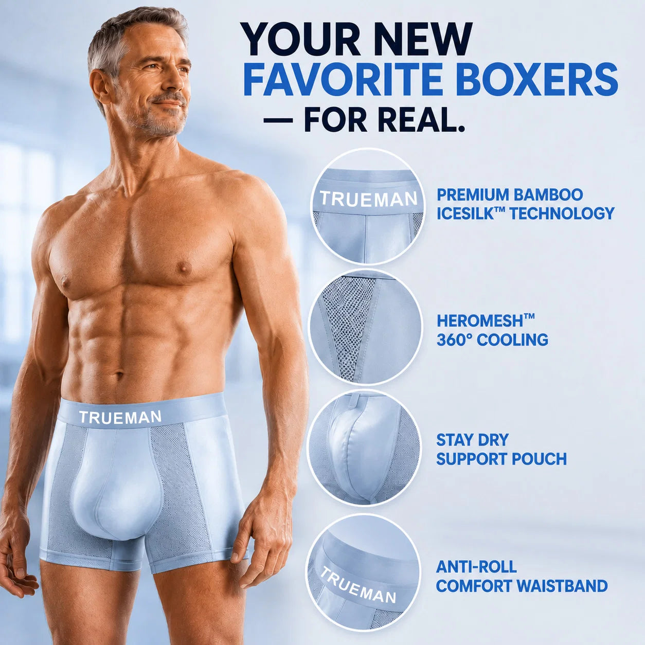 【Buy 3 Get 2 Free】-2026 HOT SALE🔥 Premium Leakproof Bamboo IceSilk Boxer