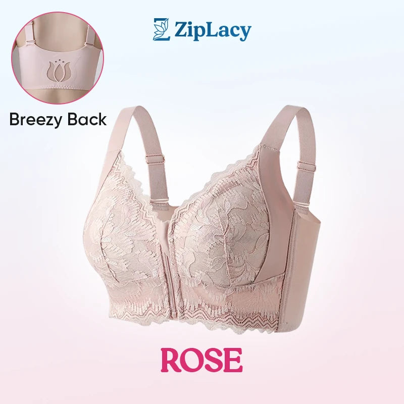 Ultra Soft Front Zip Wireless Lifting Bra
