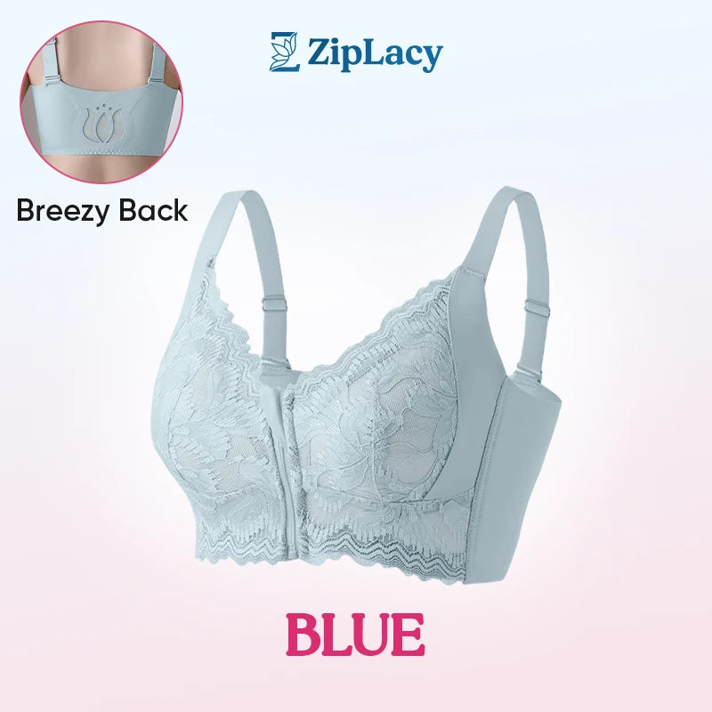 Ultra Soft Front Zip Wireless Lifting Bra