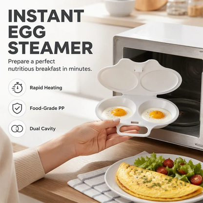 💥2026 HOT SALE🥳💞69K+ SOLD!💥Microwave Egg Poacher🍳–Dual‑cavity, non‑stick & easy clean. Healthier than frying – stock up & save! 🏠✅