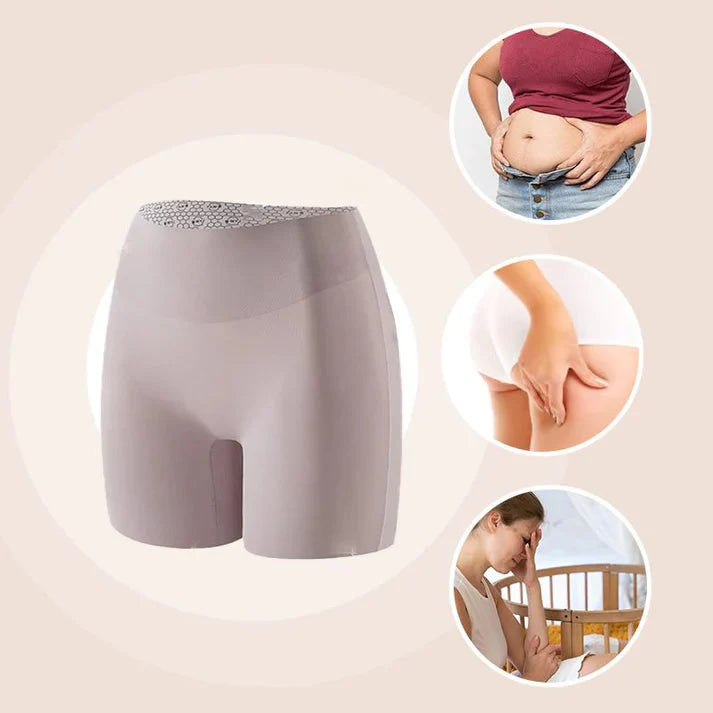 High-waisted ice silk abdominal control and hip lifting underwear