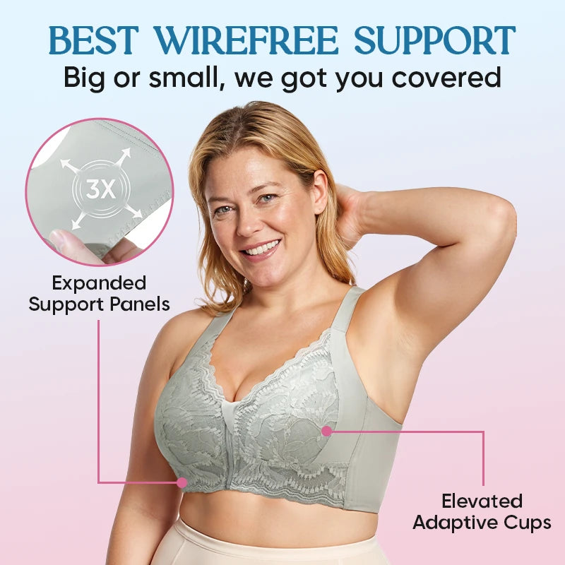 Ultra Soft Front Zip Wireless Lifting Bra