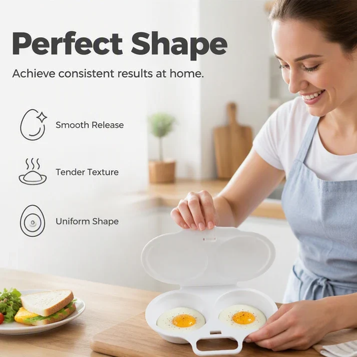 💥2026 HOT SALE🥳💞69K+ SOLD!💥Microwave Egg Poacher🍳–Dual‑cavity, non‑stick & easy clean. Healthier than frying – stock up & save! 🏠✅