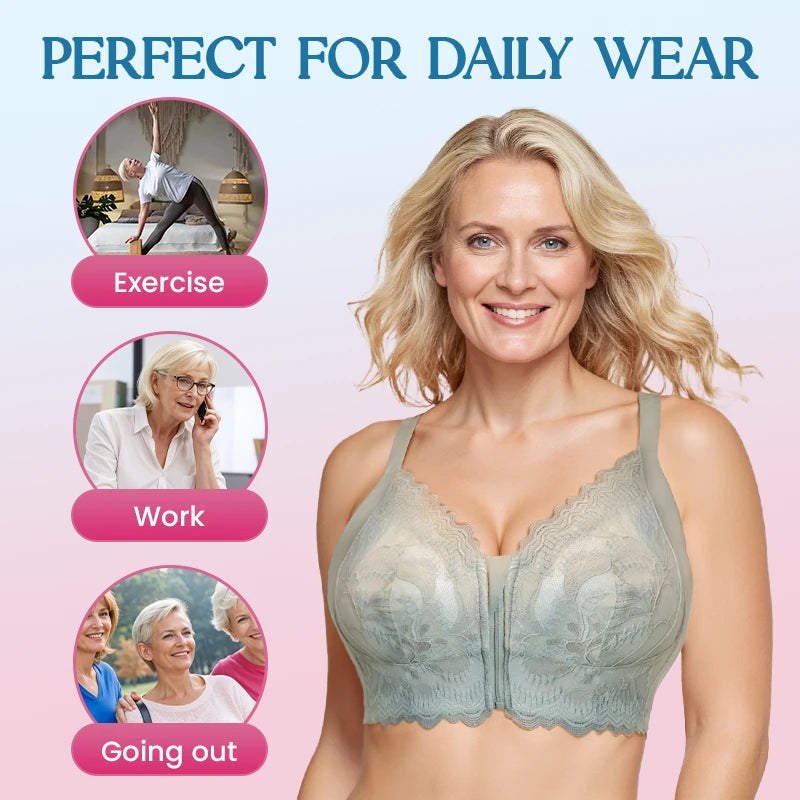 Ultra Soft Front Zip Wireless Lifting Bra