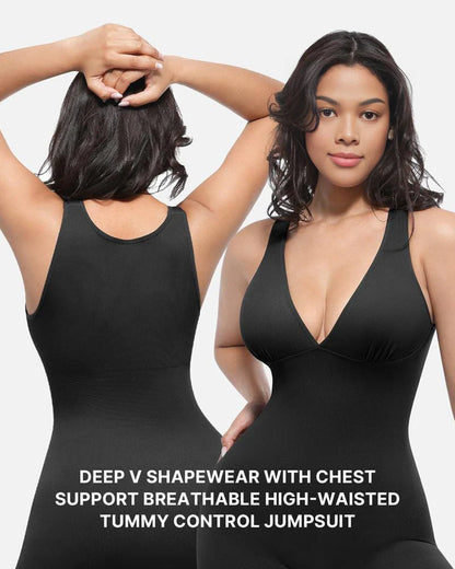 Deep V Tummy Control Sculpting Jumpsuit