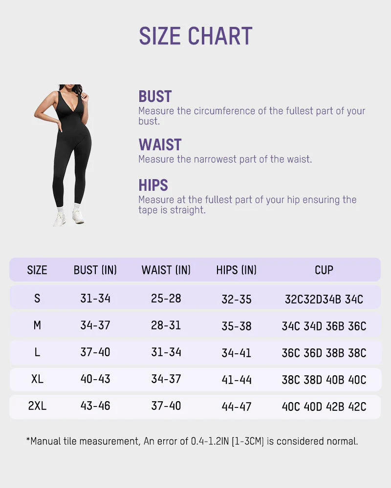 Deep V Tummy Control Sculpting Jumpsuit