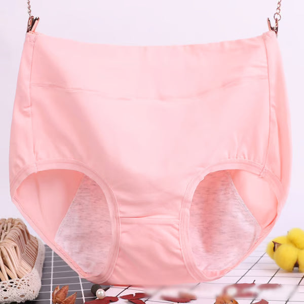 🔥-High waist plus size cotton antibacterial and leak-proof physiological underwear