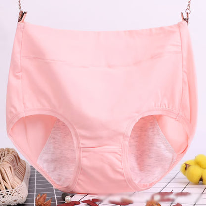 🔥-High waist plus size cotton antibacterial and leak-proof physiological underwear