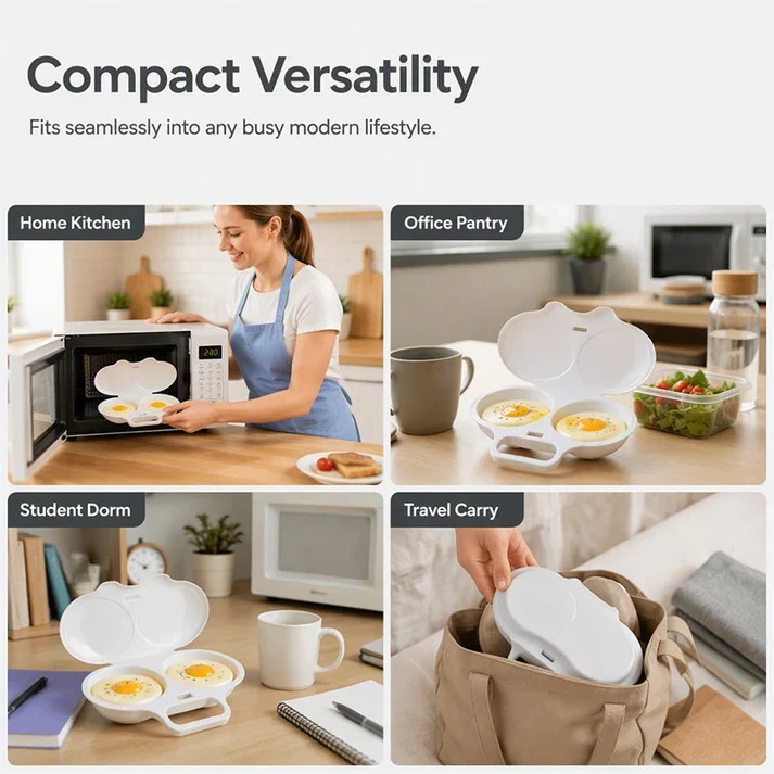 💥2026 HOT SALE🥳💞69K+ SOLD!💥Microwave Egg Poacher🍳–Dual‑cavity, non‑stick & easy clean. Healthier than frying – stock up & save! 🏠✅
