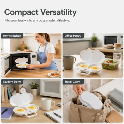 💥2026 HOT SALE🥳💞69K+ SOLD!💥Microwave Egg Poacher🍳–Dual‑cavity, non‑stick & easy clean. Healthier than frying – stock up & save! 🏠✅