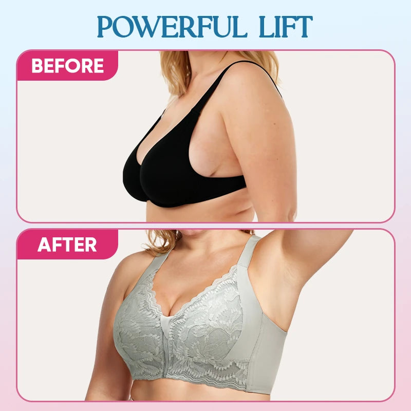 Ultra Soft Front Zip Wireless Lifting Bra