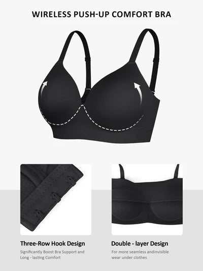 Feelingirl Wireless Push-Up Seamless Comfort Full Coverage Bra Bundle