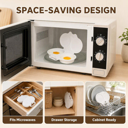 💥2026 HOT SALE🥳💞69K+ SOLD!💥Microwave Egg Poacher🍳–Dual‑cavity, non‑stick & easy clean. Healthier than frying – stock up & save! 🏠✅